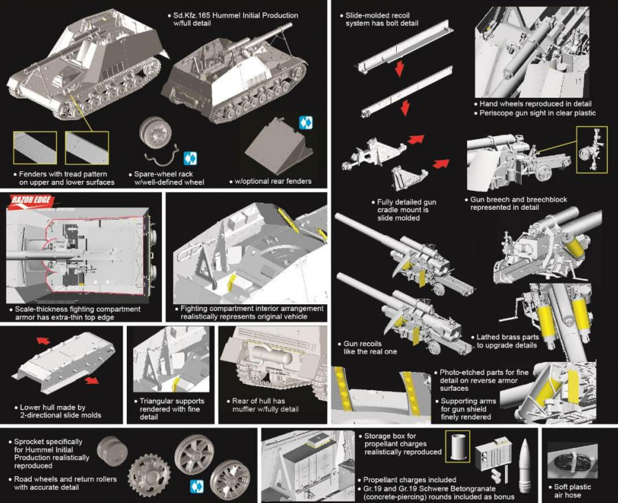6430Д Сборная модель Sd.Kfz.165 HUMMEL INITIAL PRODUCTION Dragon