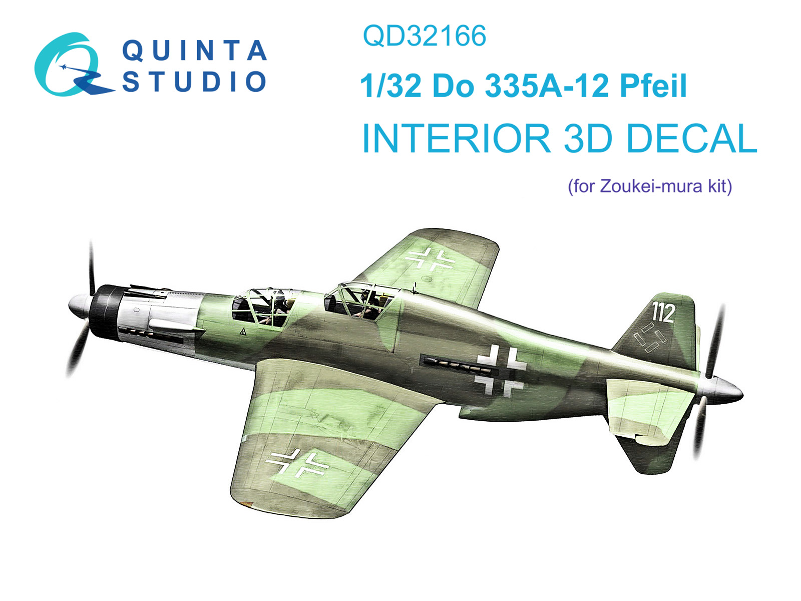 QD32166 3D Декаль интерьера кабины Do 335A-12 (Zoukei-mura)