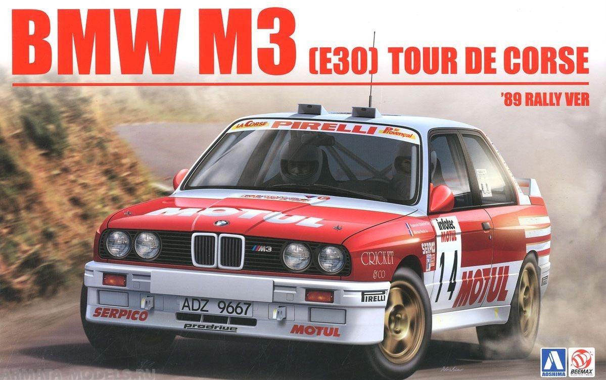 B24016 BMW M3 E30 1989 Tour De Corse Rally Version Aoshima