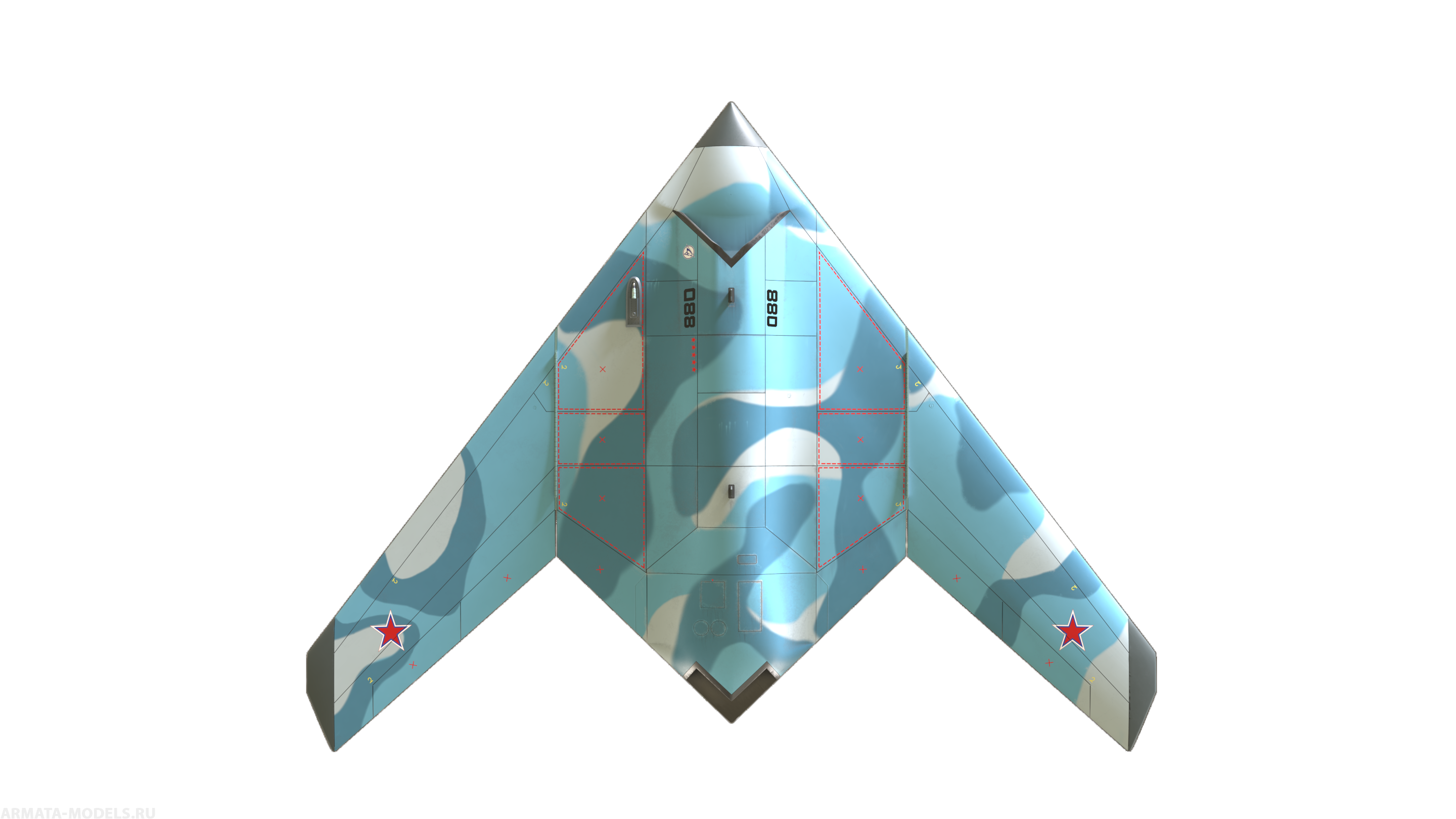 AM7280 Маска окрасочная на БЛПА Охотник имитирующая камуфляж  Су-33 Arma Models