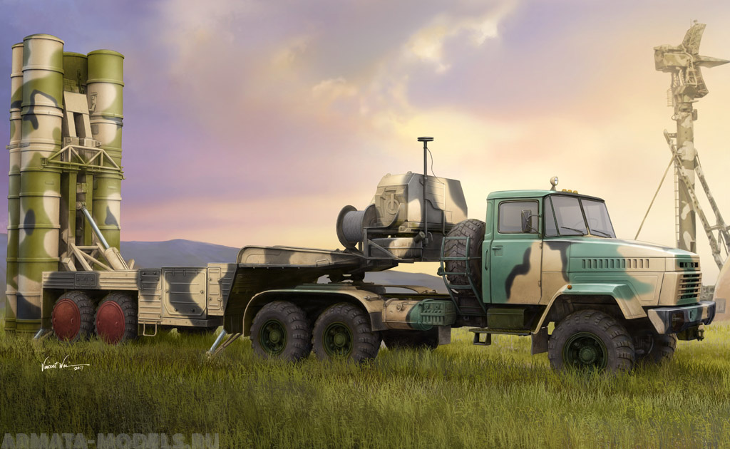 85511 ЗРК Russian KrAZ-260B Tractor with 5P85TE TEL S-300PMU (Hobby Boss) 1/35 Hobby Boss