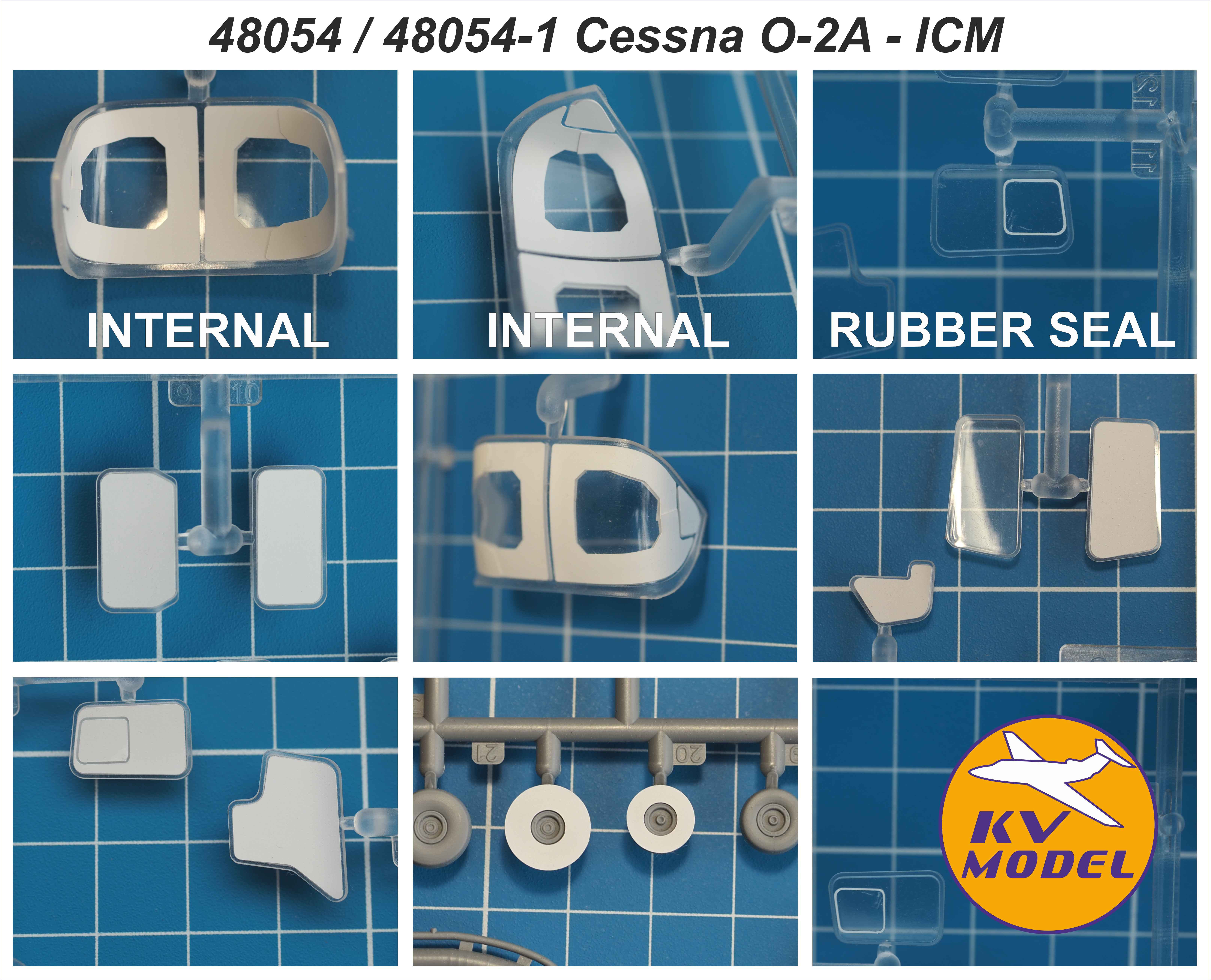 48054KV Окрасочная маска Cessna O-2A Skymaster (ICM #48290, #48292, #48291 / REVELL #03819, #63819) + маски на диски и колеса