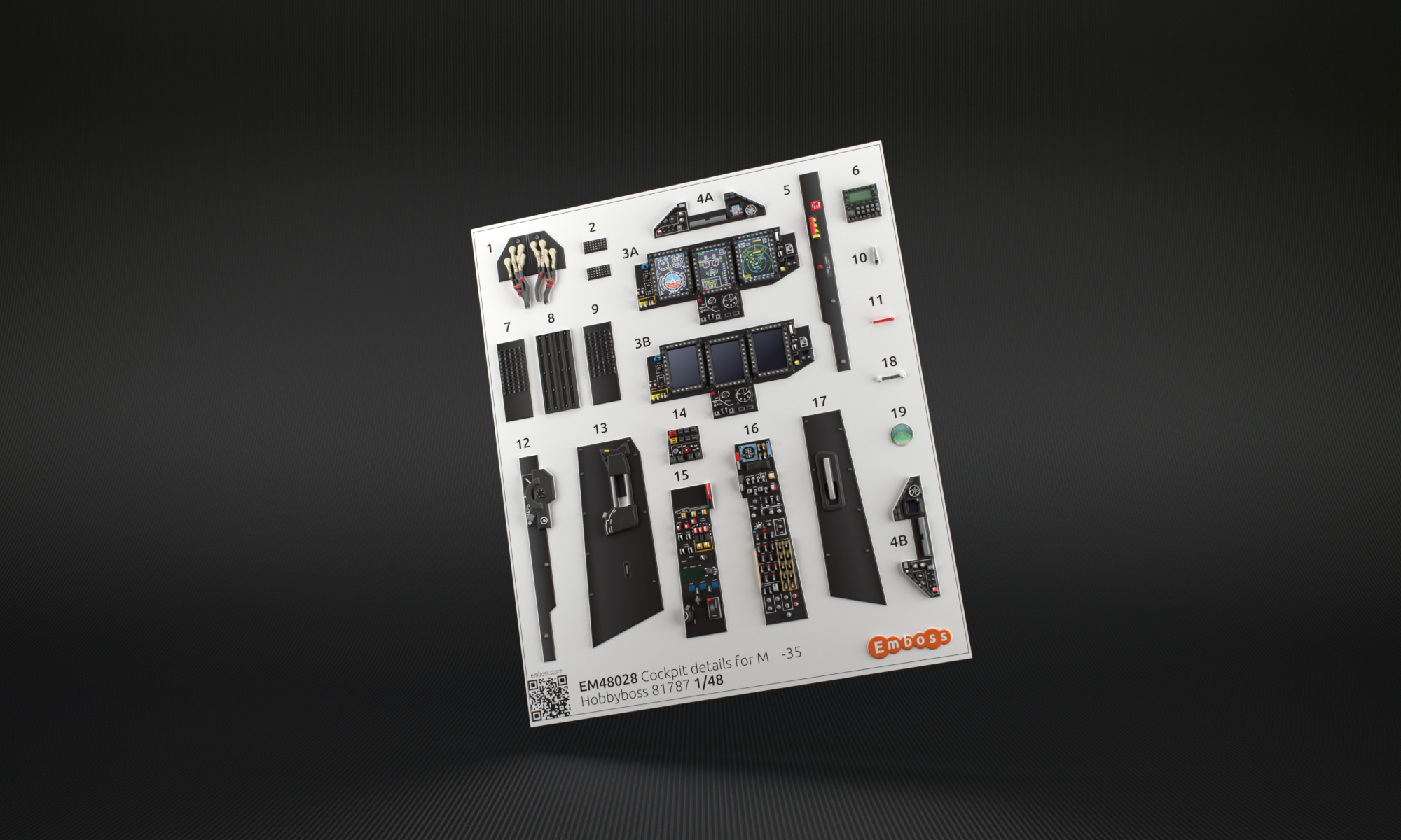 EM48028 Приборные панели Миг-35 для Hobbyboss 81786 1:48 (3D декаль)