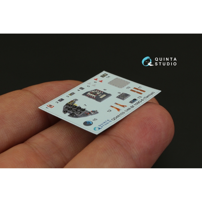 QD48103 1/48 3D Декаль интерьера кабины Bf 109G-6 (для модели Tamiya) Quinta Studio