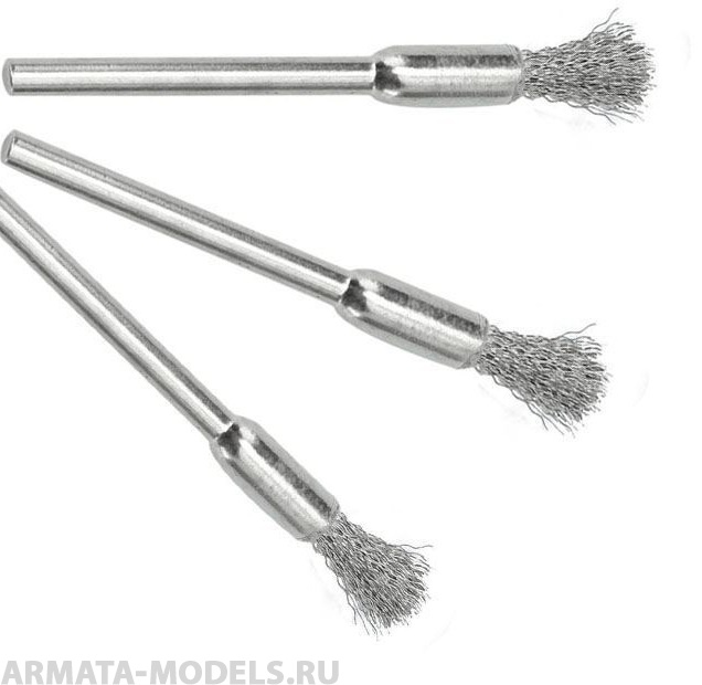2001 Щетка стальная,  5 мм, 3шт./уп., блистер