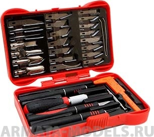 4009 Набор ножей с цанговым зажимом (алюминий), 33предмета