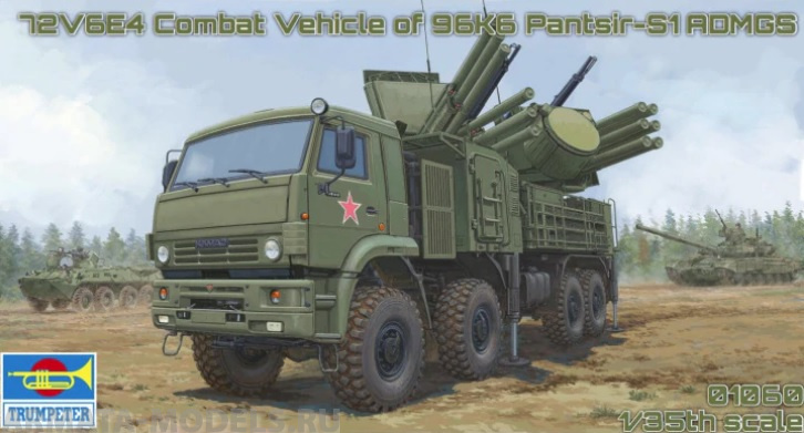 01060P Игрушка ЗРК Russian 72V6E4 Combat Vehicle of 96K6 Pantsir -S1 ADMGS (1:35) Trumpeter