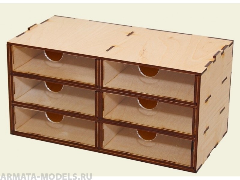 MWP-0010-07 Касcетный модуль-органайзер на 6 низких ящичков.