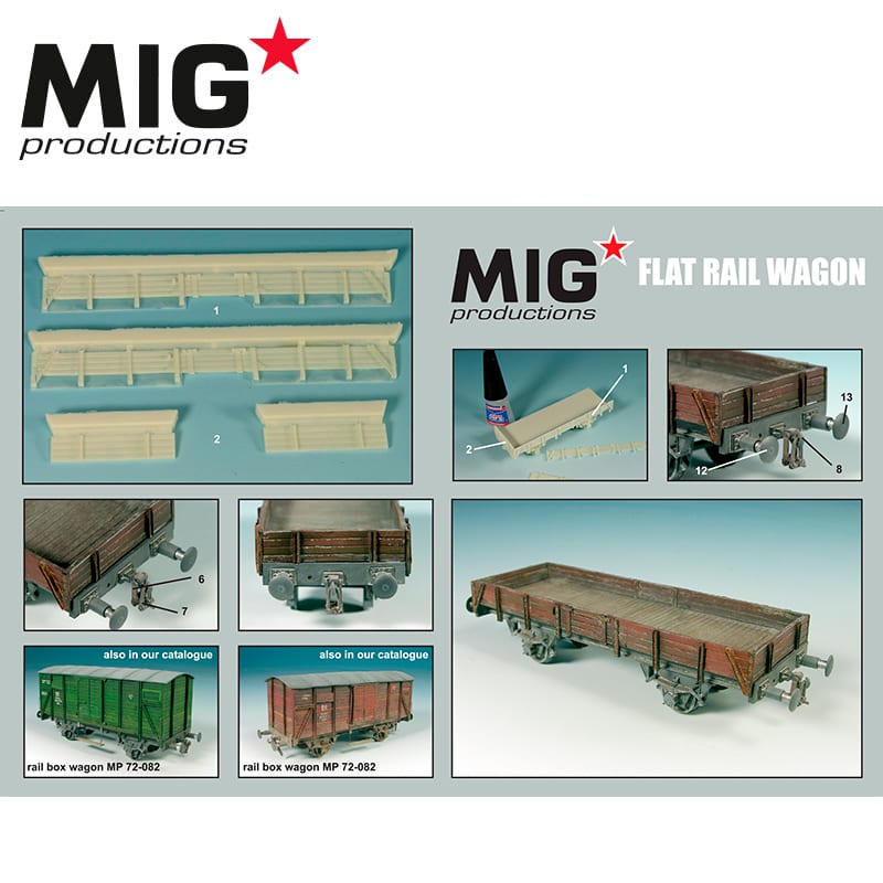 MP72-351 Сборная модель из пластика FLAT RAIL WAGONRESIN KIT 1/72 MIG Productions