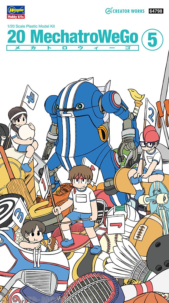 64798-Японский механоробот 20 MechatroWeGo No.05 SPORTS “Blue” (Limited Edition) Hasegawa