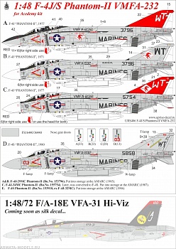 URS486 Декали для F-4J/S Phantom-II VMFA-232