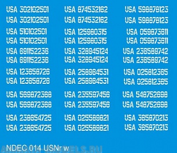 NDEC014 Бортовые номера американской БТТ времен вьетнамской войны