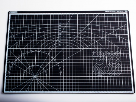 100116RK Коврик для резки А3, 3 слоя, серый черный