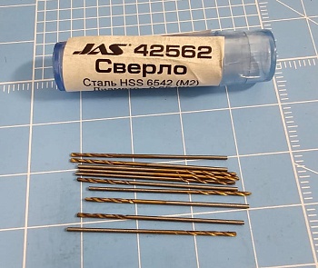 42562J Мини-сверло, HSS 6542 (M2), титановое покрытие, d 0,65 мм, 10 шт.