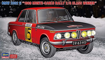 20420 Автомобиль BMW 2002 ti 1969 MONTE-CARLO RALLY 2/5 CLASS WINNER (HASEGAWA) 1/24