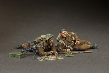 3618SOGA Sergeant and Machine gunner British infantry at rest. SOGA Miniatures