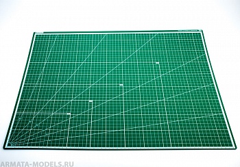 100105RK Коврик для резки А2, 5 слоёв, зеленый цветочная поляна