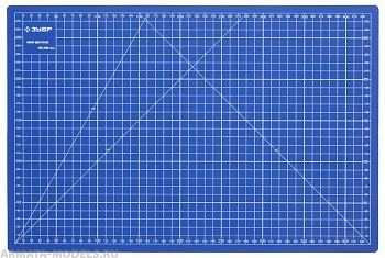 9902 Коврик ЭКСПЕРТ, непрорезаемый, 3мм, цвет синий, 450х300 мм