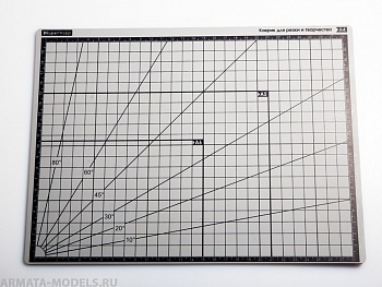 100118RK Коврик для резки А4, 3 слоя, серый черный