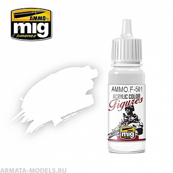 AMMOF501 Ammo Mig Краска акриловая белая  WHITE FOR FIGURES
