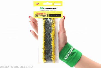 004lc003 Цветочные ленты для макета. Желтые соцветия.