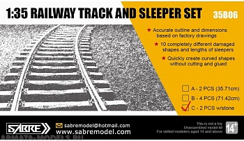 35B06-CSBR НАБОР ЖЕЛЕЗНОДОРОЖНЫХ ПУТЕЙ И ШПАЛ (2 ШТ с 300 г настоящих камней)
