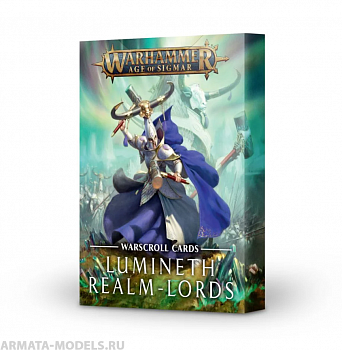 87-03GW Карты Боевые Свитки: Люминеты, Повелители Владений (Warscroll Cards: Lumineth Realm-lords (Eng))