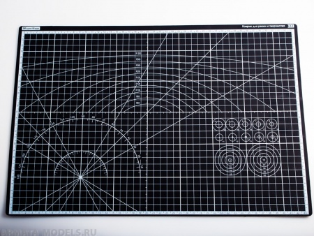 100117RK Коврик для резки А3, 5 слоев, серый черный